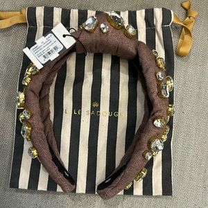 Lele Sadoughi dark chocolate oversized crystal knotted headband